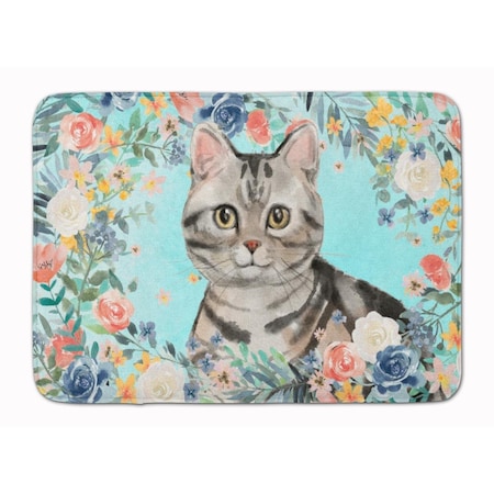 Carolines Treasures American Shorthair Spring Flowers Machine Washable Memory Foam Mat CK3388RUG